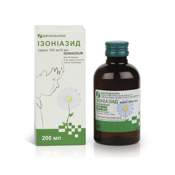 ІЗОНІАЗИД сироп 100 мг/5мл, по 200 мл у флаконі